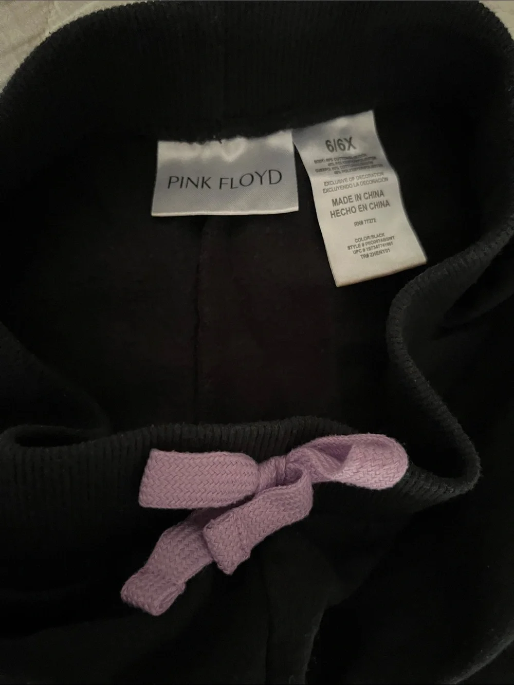 Pink Floyd Black Sweatshirt and Jogger Set with Mint and Lavender Graphics